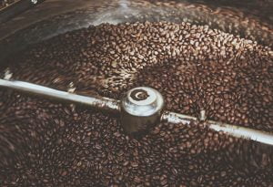 Inside the coffee roaster