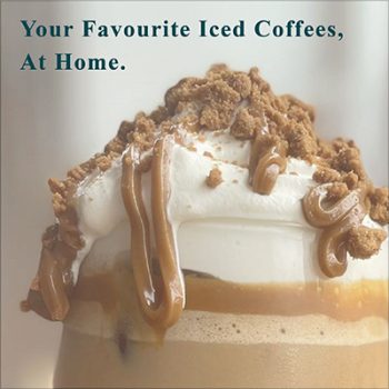 The top of a Biscoffee Iced Coffee - Article Header